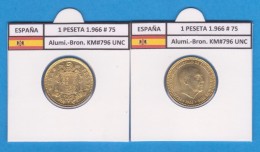 ESPAÑA / FRANCO   1  PESETA   1.966 #75  Aluminio-Bronce  KM#796     SC/UNC     T-DL-9281 - 1 Peseta