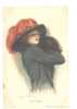 ILLUSTRATION -- Underwood Clarence F, PRETTY COLD, Femme En Chapeau De Plumes, Colorisée - Underwood, Clarence F.