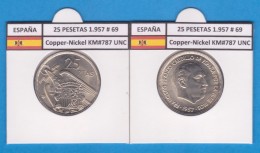 ESPAÑA / FRANCO   25  PESETAS   1.957 #69  CU NI  SC/UNC  KM#787     T-DL-9304 - 25 Pesetas