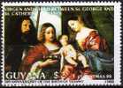 Gemälde Des Maler Tizian 1988 GUAYANA 2410+ Block 27 O 12€ Religiöse Gemälde Maria Mit Hl. Georg/hl. Katherina Art Sheet - Madonne