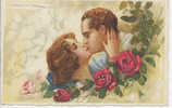 T. CORBELLA Lovers Kissing Among Red Roses, NM Cond. PC Unused, Degami No 637 - Corbella, T.