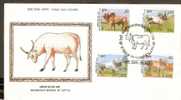 India 2000 Indigenous Breeds Of Cattle Animals Cow 4v FDC # B1166 - Cows