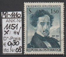 1962 - ÖSTERREICH - SM "100. Todestag V. Friedrich Gauermann" - O Gestempelt  - Siehe Scan (1151o 08-19   At) - Used Stamps