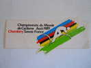 Autocollant Cyclisme Championnat Du Monde Août 1989 Chambéry - Cyclisme