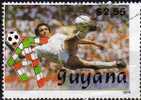 Italien 1990 Fussball WM GUYANA 3059 Plus Block 59 O 8€ Deutschland Spielszene Mit Fallrückzieher Soccer Sheet Bf Bloc - Ohne Zuordnung