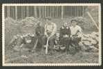 LATVIA, IN THE FARM, FIREWOOD MAKING , VINTAGE REAL PHOTO POSTCARD - Fermes