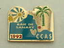 PIN´S EDF GDF -- CCAS BAIE DE SANARY  PALMIER - EDF GDF