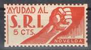 Socorro Rojo Internacional, NOVELDA 5 Cts, Guerra Civil * - Spanish Civil War Labels