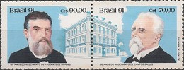 BRAZIL - SE-TENANT 1st CIVILIAN PRESIDENTS, BIRTH SESQUICENTENNIALS 1991 - MNH - Unused Stamps