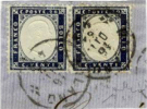 Italia-A.00002 - 1862 - Sassone: N.2c (o) - Coppia Su Frammento - Siglata "G. Chiavarello" - Used