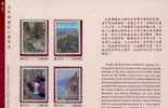 Folder Taiwan 1989 Taroko National Park Stamps Mount Gorge Falls Geology Waterfall Scenery - Nuevos