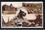 RB 585 - 1950 Real Photo Postcard Scottie Dog & Multiview Of Dumfries Scotland - Dumfriesshire