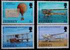 Jersey 1973 Aviation History Stamps Airplane Plane Balloon Stamp On Stamp - Altri (Aria)