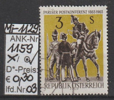 1963  - ÖSTERREICH - SM  "Pariser Postkonferenz 1863 Bis 1963" 3 S Zweifärbig -  O  Gestempelt - S. Scan (1159o 03   At) - Gebraucht