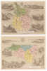 2 CHROMO CARTE GEOGRAPHIQUE DEPARTEMENT HAUTES ET BASSES PYRENEES - Andere & Zonder Classificatie