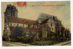 BEAUVAIS--1908--Eglise St Etienne,coté Nord-Est (animée)-Beau Cachet Convoyeur "Beaumont à Hermes"-carte  Couleur Glacée - Beauvais