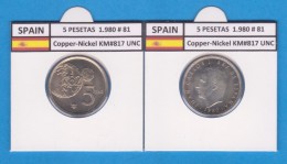 ESPAÑA /JUAN CARLOS I    5  PESETAS  1.980 #81   Cu-Ni   KM#817  SC/UNC   T-DL-9394 - 5 Pesetas