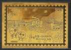 Gold Foil Train Station & Bridge Stamp S/s Chutung Flower Doll - Andere & Zonder Classificatie