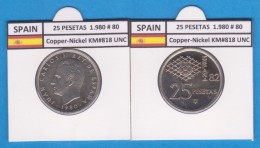 ESPAÑA /JUAN CARLOS I    25  PESETAS  Cu Ni  1.980 #80    KM#818    SC/UNC     T-DL-9423 - 25 Peseta