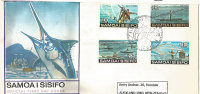 La Pêche  Aux  ILES SAMOA.  Belle Lettre  FDC  Adressée En Nouvelle-Zélande. Yv.372/75 - Samoa (Staat)