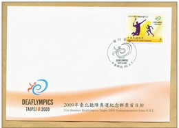 FDC 2009 21st Deaflympics Stamp Olympic Games IOC Badminton Map Disabled Deaf Athletic - Bádminton