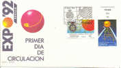 Espagne FDC 1988 " Exposition Universelle, à Séville " Yvert 2553/4 Flamme - 1992 – Sevilla (España)