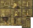 Complete Set Of 9 Gold Foil Taiwan 2007 National 228 Accident Memorial Museum Stamp Sculpture Unusual - Nuevos