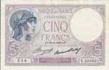 - FRANCE - BILLETS - 5 F - VIOLET - AT - 23 - 2 - 1933 - N° 534 - V.53363 - - 5 F 1917-1940 ''Violet''