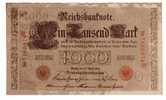 BILLET ALLEMAGNE - EMPIRE - P.45 - 1000 MARK - 21 AVRIL 1910 - TAMPON ROUGE - 1.000 Mark