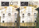 Jewish Synagogue Cluj-Napoca 2002 Maxicard,carte Maximum 2X, Romania Very Rare Personal Realization!. - Jewish