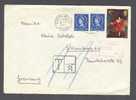 Great Britain HARROW & WEMBLEY 1967 Cover QEII Booklet Stamps Germany T-Cancelled Red Nachgebuhr Boxed Cancel - Taxe