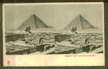 CPA Allemande Stéréo Egypte Spinx Und Cheopspyramide - Cartes Stéréoscopiques