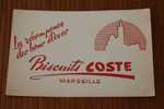 BUVARD Publicité BISCUITS COSTE A MARSEILLE COULEUR D' IMPRESSION "EN ROUGE" - Cake & Candy