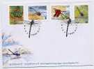 FDC 2000 Taiwan Stream Dragonflies Stamps Dragonfly Fauna River Rock Insect - FDC