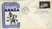 FDC, OTTAWA  ONTARIO ( Canada), 1958, Newpapers - 1952-1960