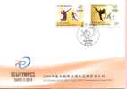 FDC(A) 2009 21st Deaflympics Stamps Olympic Games IOC Badminton Taekwondo Tennis Map Disabled Deaf - Tenis