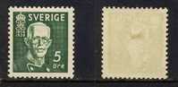 SUEDE / 1938 - # 254a * / 5 ö. Vert / DENTELE 4 COTES - Unused Stamps
