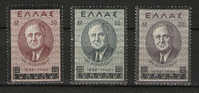 GREECE 1945 ROOSVELT FUNERAL ISSUE SET MNH - Unused Stamps