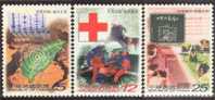 2000 Earthquake Stamps Red Cross Medicine Map Blackboard Education Kid - Ongevallen & Veiligheid Op De Weg