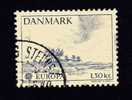 Danemark N°641 Oblitéré Europa Paysage Variété Sur Fond Jaune - Used Stamps