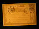 Carte Précurseur  De Marmande 1877 Avec Obl Ferroviaire CETTE A BORDEAUX - Voorloper Kaarten