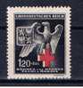 DR Böhmen & Mähren 1943 Mi 132 Mnh Rotes Kreuz Und Reichsadler - Unused Stamps