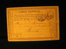 Carte Précurseur  De LYON Pour PARIS 1876 - Precursor Cards