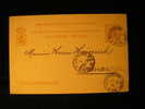 CP Entier Postal De Lusembourg Pour Colmar 1881 - Entiers Postaux