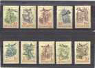 Hungary, Serie 10, Year 1958, SG 1542-1551, Air (on Cream Paper), MNH/PF - Unused Stamps