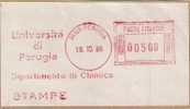 A6 Italy 1986.Machine Stamp,fragment.University Of Perugia Department Of Chemistry - Scheikunde