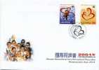 FDC Taiwan Kiwanis Inter 2001 Int. Convention Stamps Map Dance Globe Emblem Kid - FDC