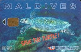 MALDIVES 30 RF TURTLE MARINE ANIMAL  GPT  READ DESCRIPTION CAREFULLY  !! - Maldivas