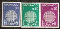 Monaco1970:Yvert819-21 Mnh** - 1977