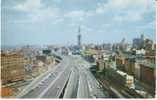 Boston MA, John F. Fitzgerald Expressway, Autos Cars Traffic, Gulf Gas Billboard, C1950s/60s Vintage Postcard - Boston